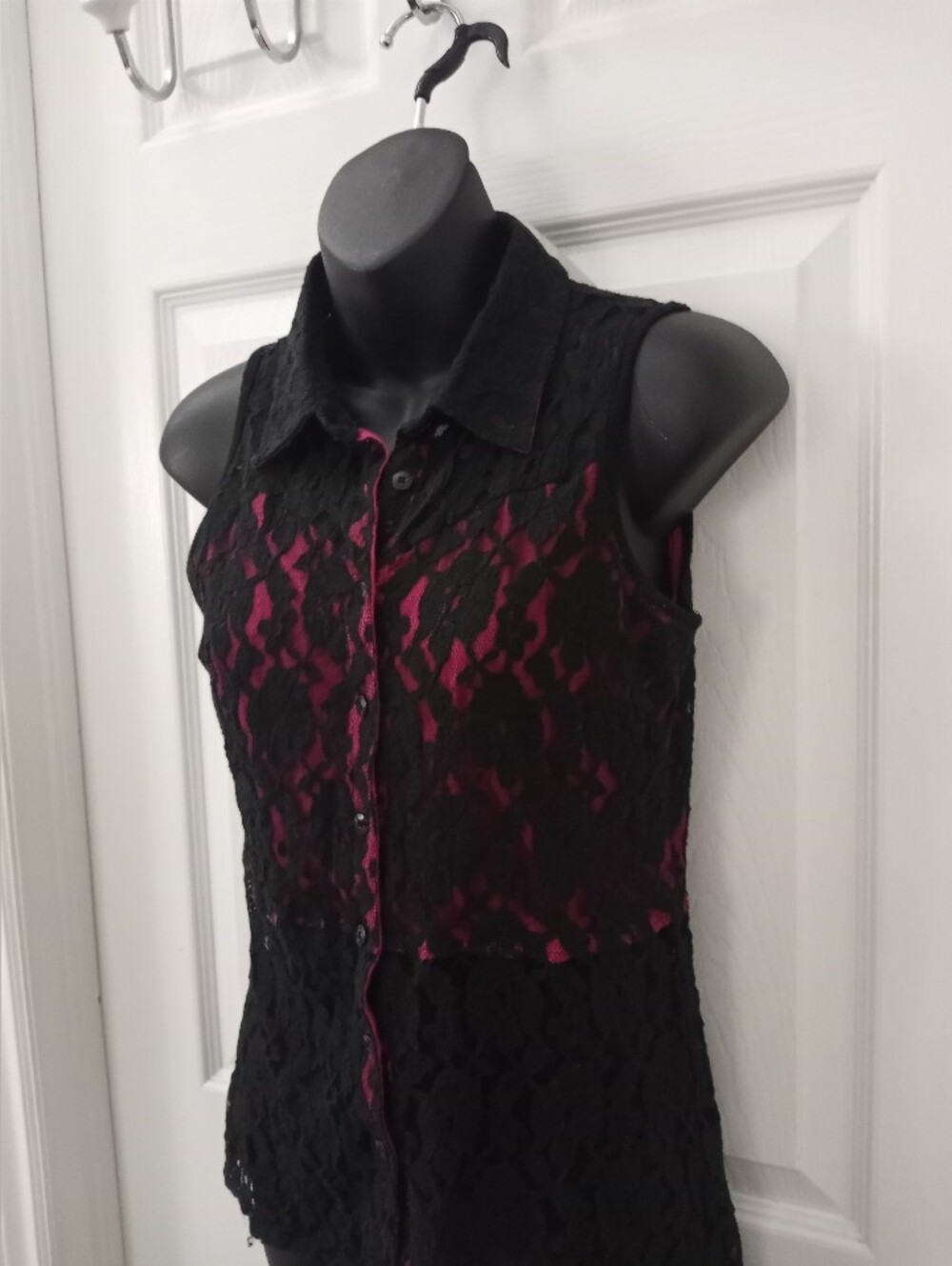 Vintage 90s FOXY JEANS Lace Blouse